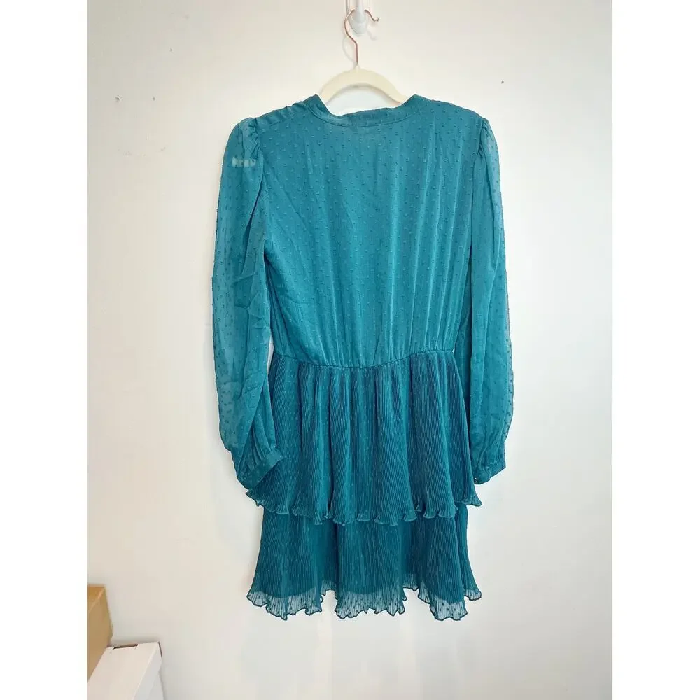 NWT Zara Swiss Dot Teal Dress Size S - Picture 3 of 10